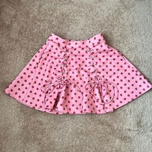 Hot Topic Strawberry Lace Up Skirt